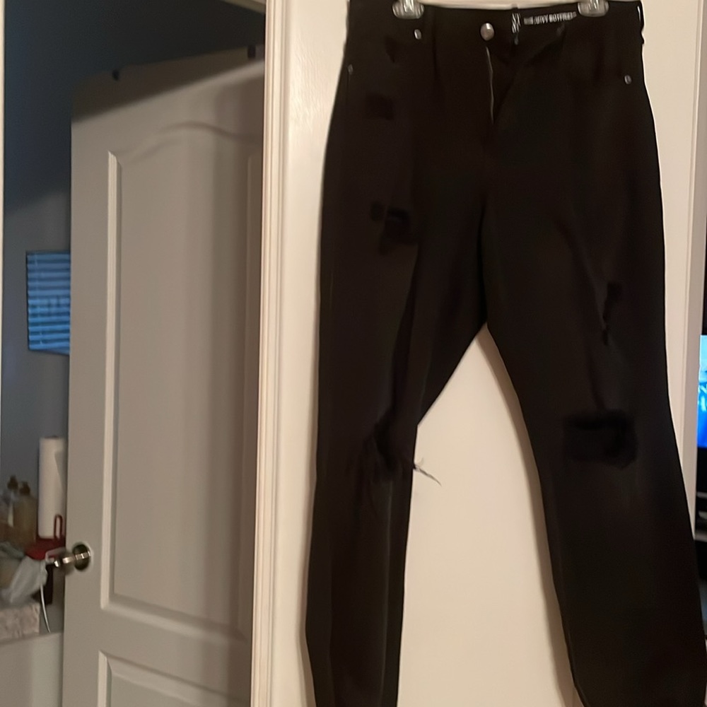 NY&Co Dream Curvy Boyfriend Blk Jeans Sz 14